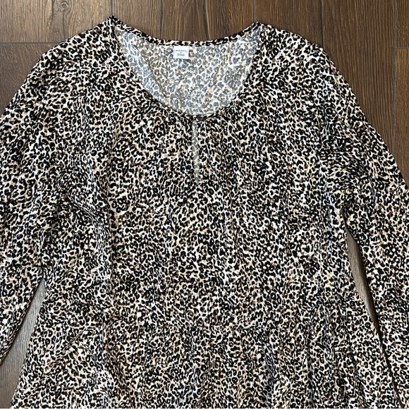 Old Navy longsleeve, global fashion, leopard print dress SZ SM - Picture 2 of 4